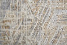 4' X 6' Tan Ivory And Gray Abstract Power Loom Distressed Area Rug