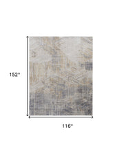4' X 6' Tan Ivory And Gray Abstract Power Loom Distressed Area Rug