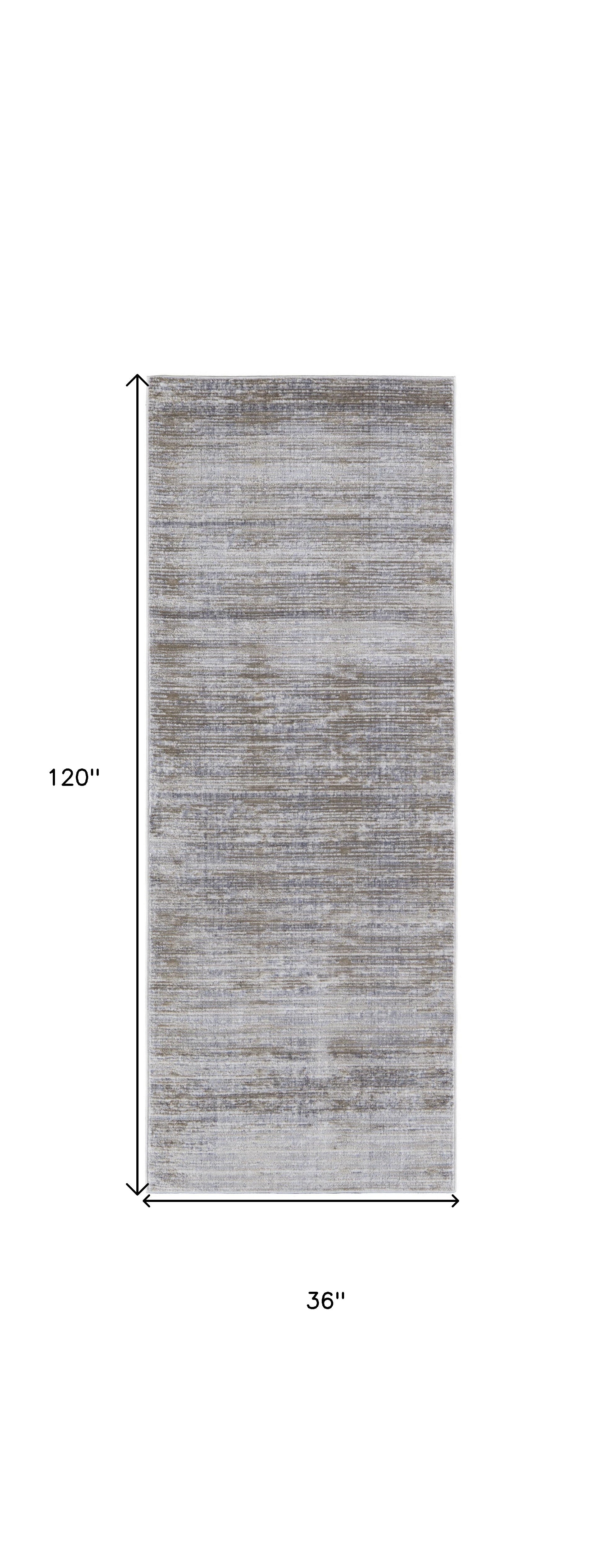 4' X 6' Taupe Silver And Tan Abstract Power Loom Area Rug