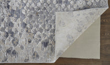 4' X 6' Silver Gray And Blue Animal Print Power Loom Distressed Area Rug