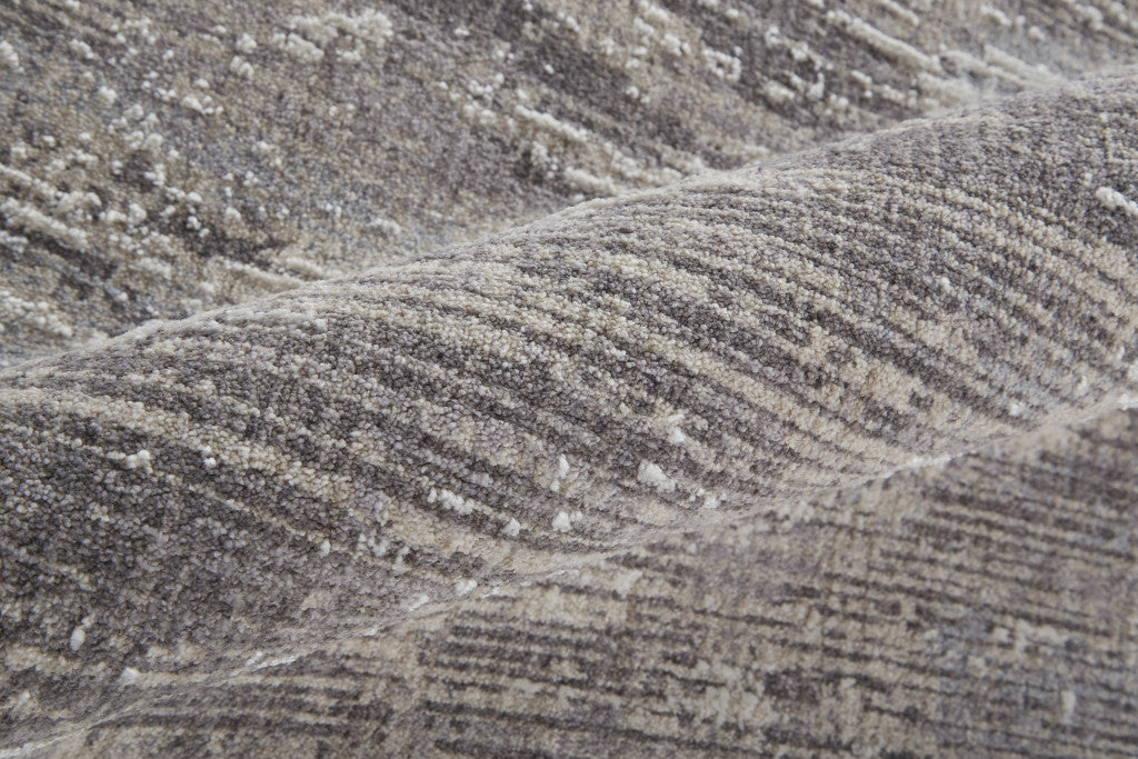 4' X 6' Tan Taupe And Gray Abstract Power Loom Distressed Stain Resistant Area Rug