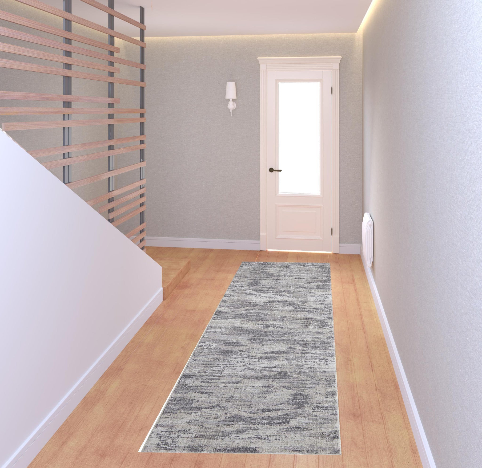 4' X 6' Tan Taupe And Gray Abstract Power Loom Distressed Stain Resistant Area Rug