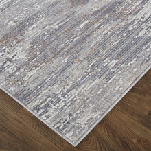 4' X 6' Tan Taupe And Gray Abstract Power Loom Distressed Stain Resistant Area Rug