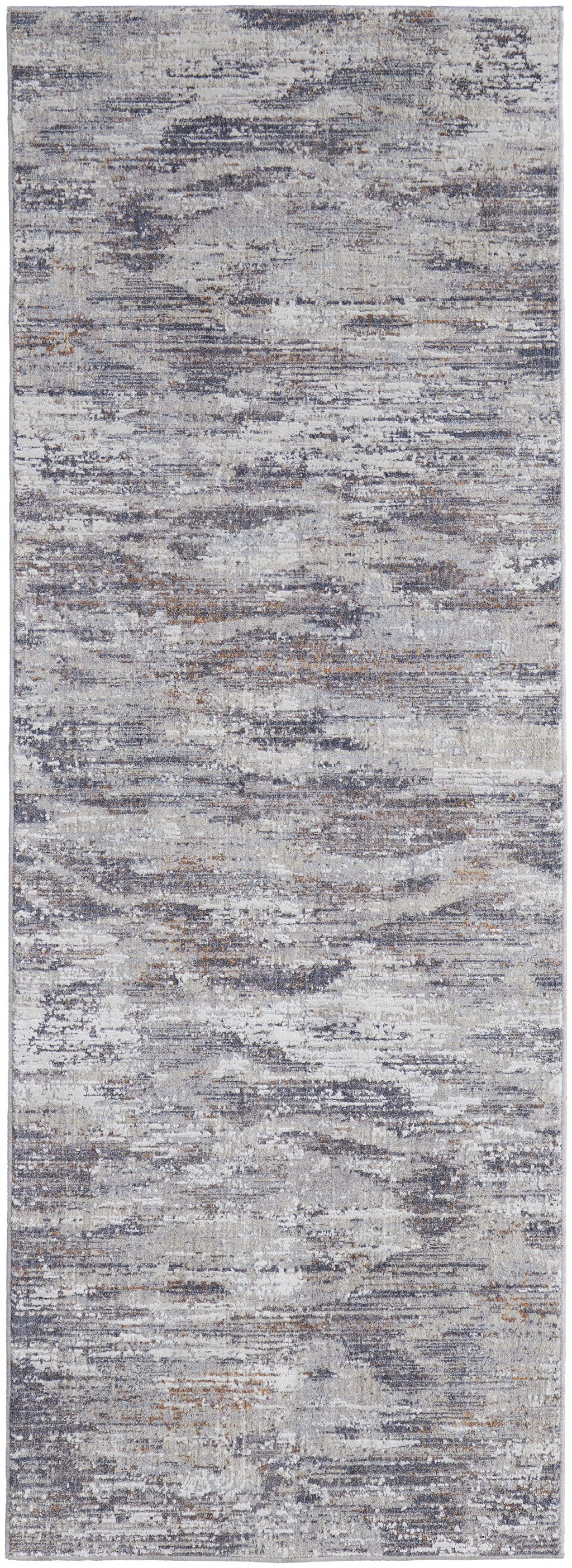 4' X 6' Tan Taupe And Gray Abstract Power Loom Distressed Stain Resistant Area Rug