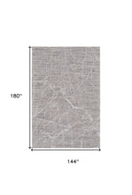 4' X 6' Taupe And Gray Abstract Power Loom Distressed Stain Resistant Area Rug