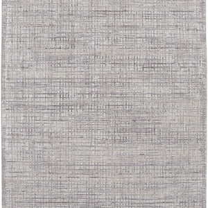 4' X 6' Taupe And Ivory Plaid Power Loom Distressed Stain Resistant Area Rug