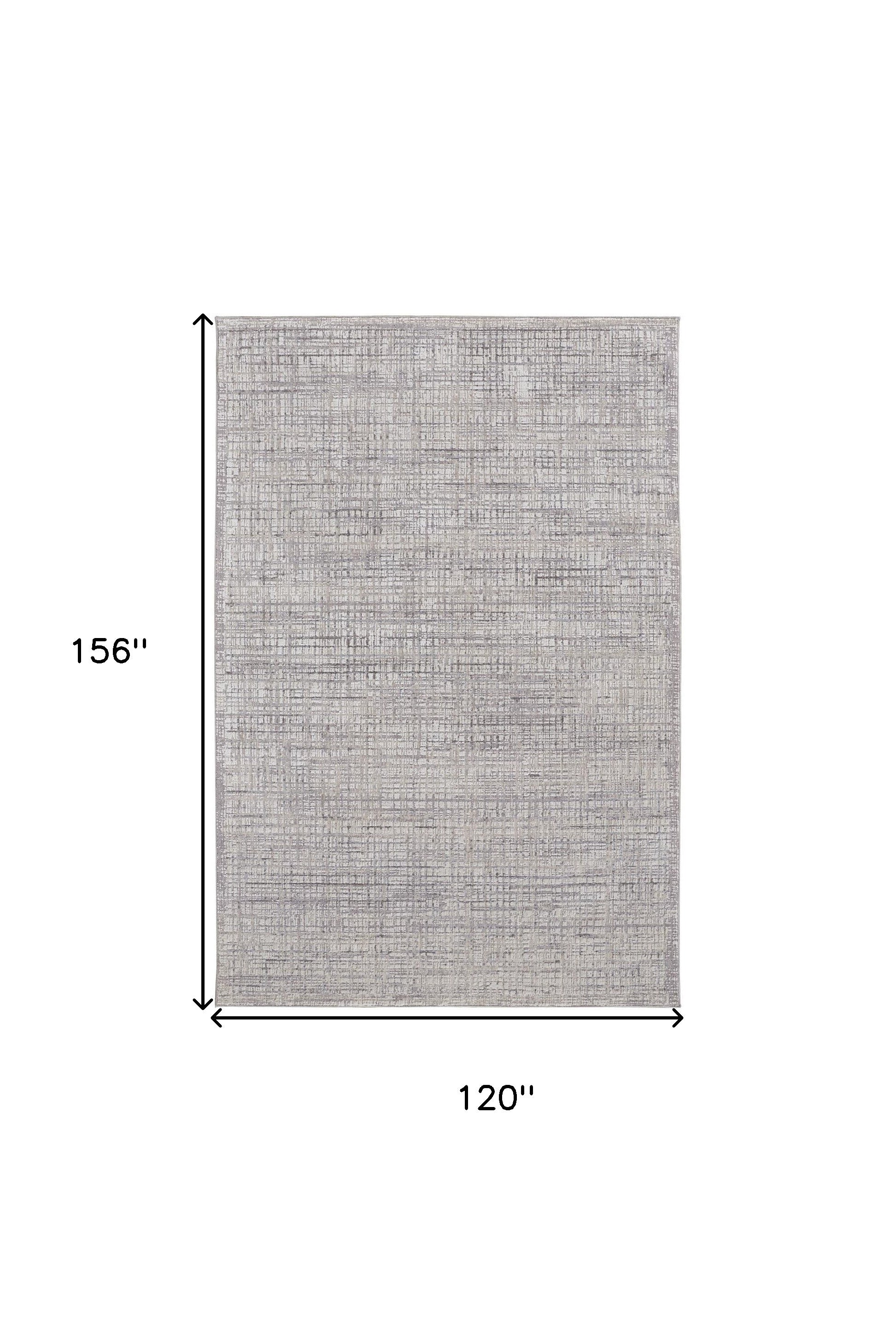 4' X 6' Taupe And Ivory Plaid Power Loom Distressed Stain Resistant Area Rug