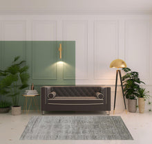 4' X 6' Gray Silver And Taupe Floral Power Loom Distressed Area Rug