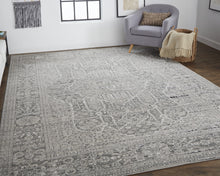 4' X 6' Gray Silver And Taupe Floral Power Loom Distressed Area Rug