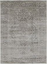 4' X 6' Gray Silver And Taupe Floral Power Loom Distressed Area Rug