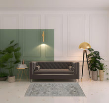 4' X 6' Gray And Silver Abstract Power Loom Distressed Area Rug