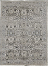 4' X 6' Gray And Silver Abstract Power Loom Distressed Area Rug