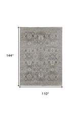 4' X 6' Gray And Silver Abstract Power Loom Distressed Area Rug