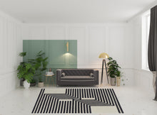 4' X 6' Gray Ivory And Black Wool Abstract Tufted Handmade Area Rug