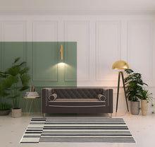 4' X 6' Ivory And Black Wool Abstract Tufted Handmade Area Rug