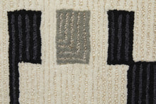 4' X 6' Ivory And Taupe Wool Abstract Tufted Handmade Area Rug