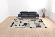 4' X 6' Ivory And Taupe Wool Abstract Tufted Handmade Area Rug