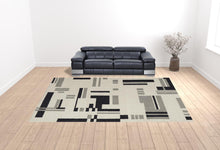 4' X 6' Ivory And Taupe Wool Abstract Tufted Handmade Area Rug