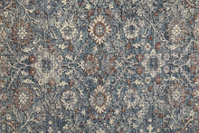 5' X 7' Blue And Red Floral Power Loom Stain Resistant Area Rug
