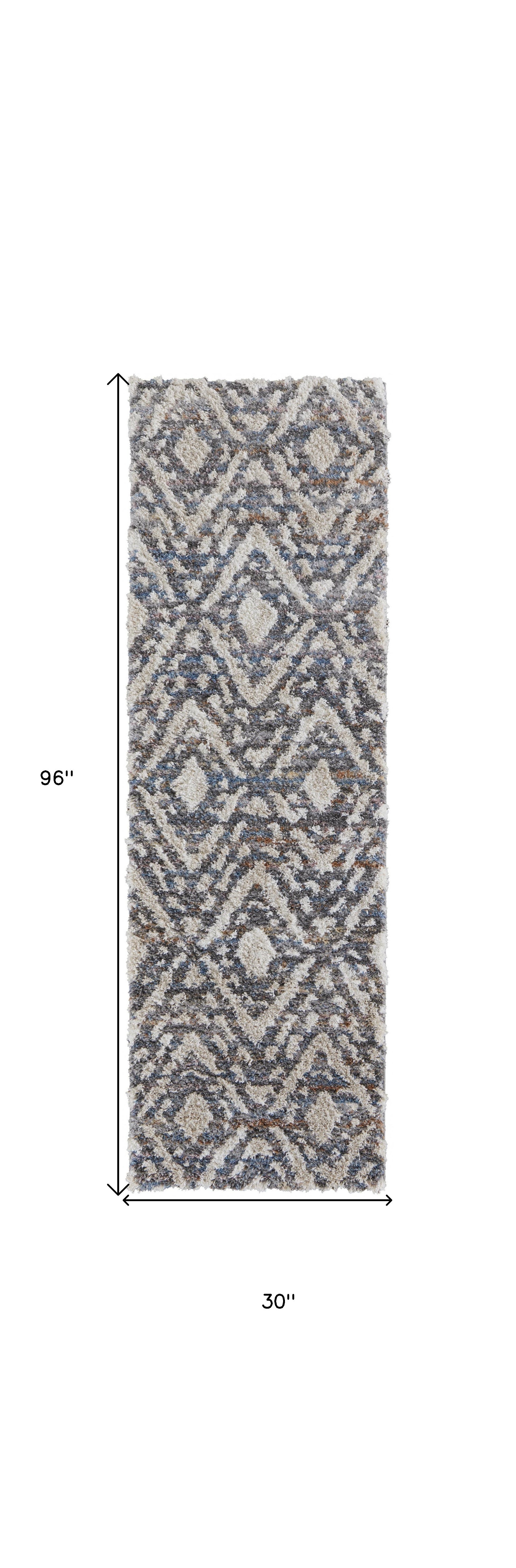 4' X 6' Ivory Gray And Taupe Geometric Power Loom Stain Resistant Area Rug