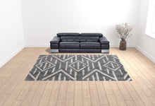 4' X 6' Gray And Ivory Geometric Power Loom Stain Resistant Area Rug