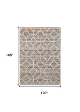 4' X 6' Tan Taupe And Ivory Geometric Power Loom Stain Resistant Area Rug