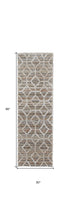 4' X 6' Tan Taupe And Ivory Geometric Power Loom Stain Resistant Area Rug
