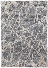 4' X 6' Gray And Ivory Abstract Power Loom Stain Resistant Area Rug