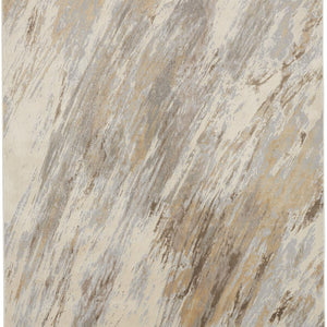 4' X 6' Ivory Tan And Brown Abstract Area Rug