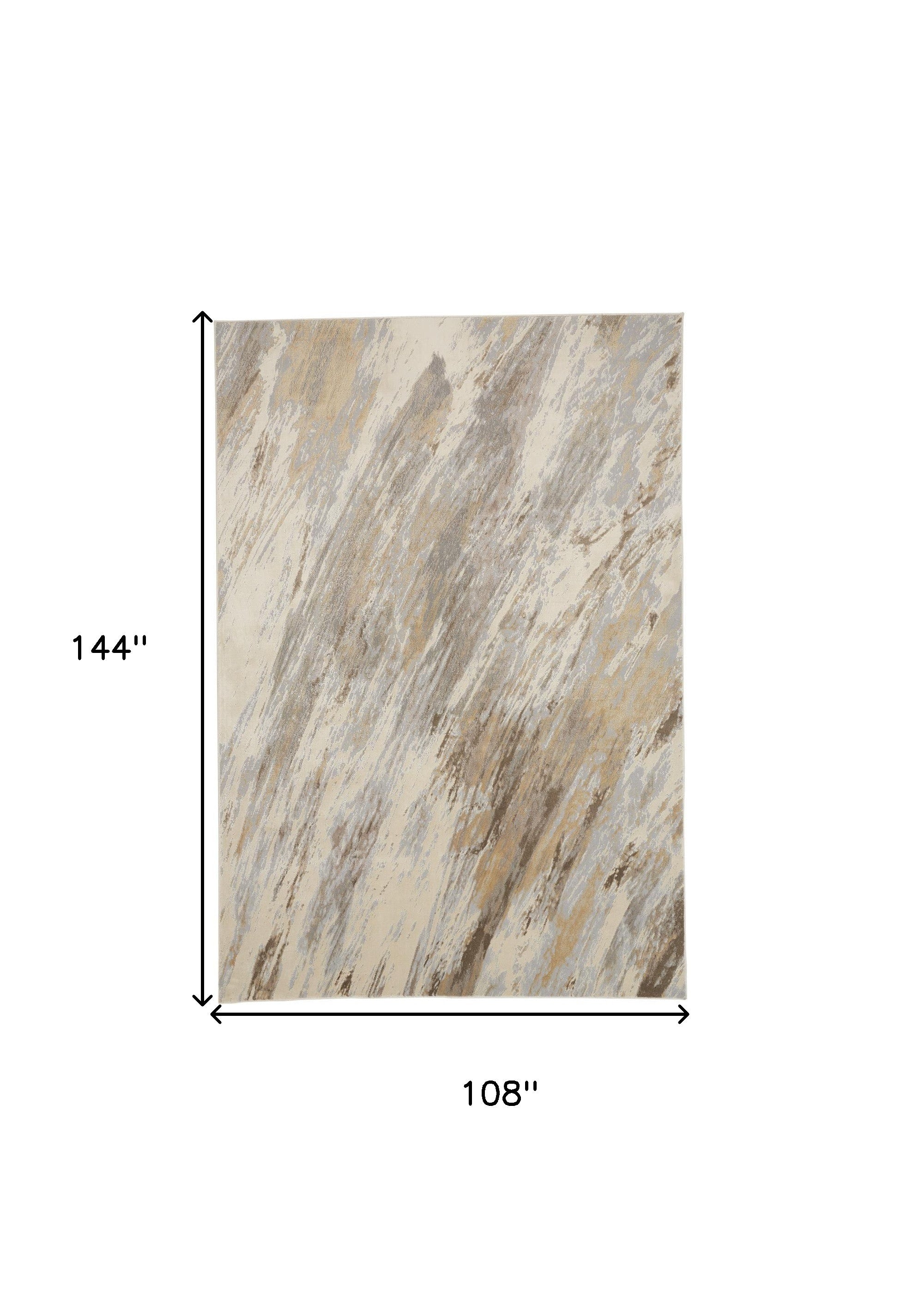 4' X 6' Ivory Tan And Brown Abstract Area Rug