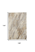 4' X 6' Ivory Tan And Brown Abstract Area Rug