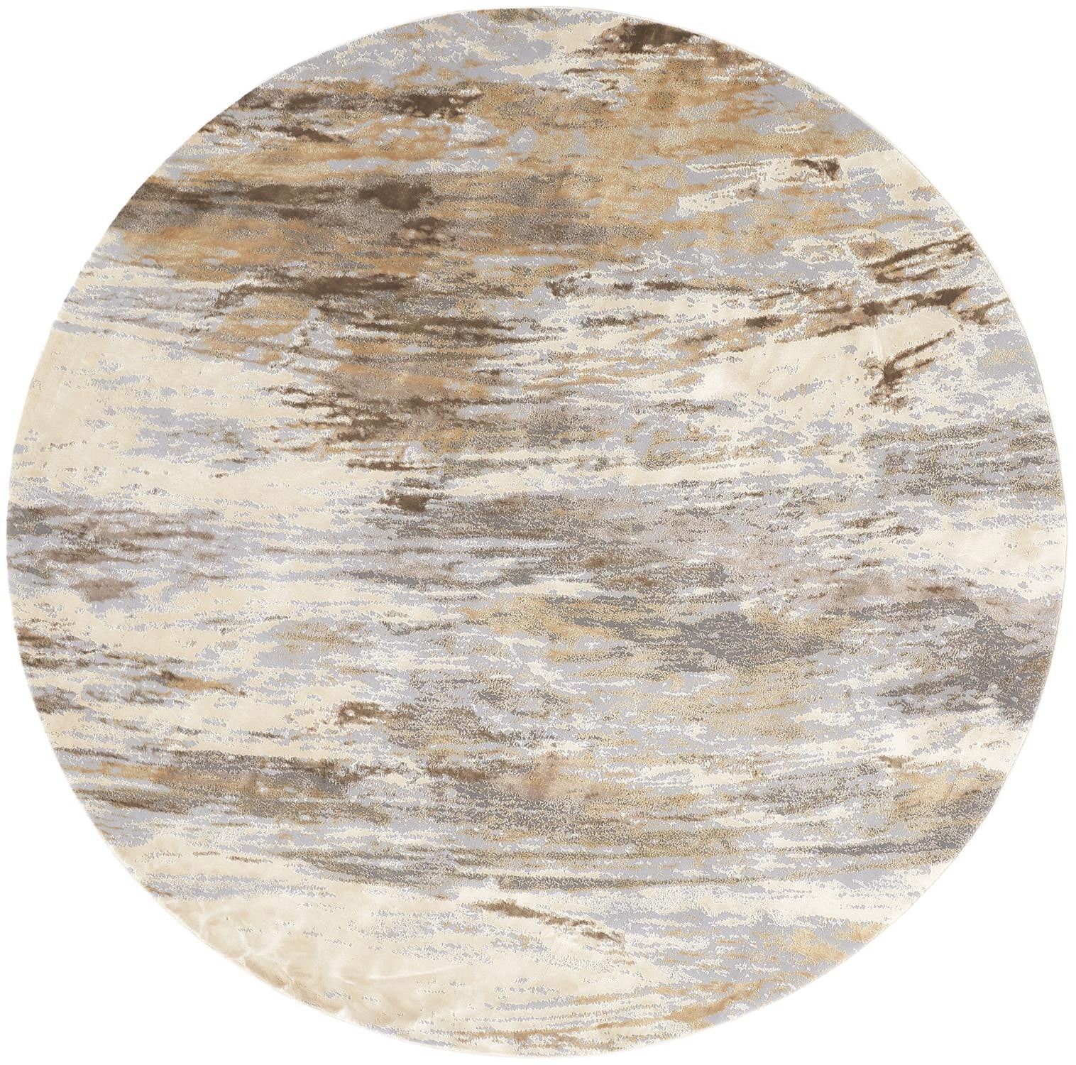 4' X 6' Ivory Tan And Brown Abstract Area Rug