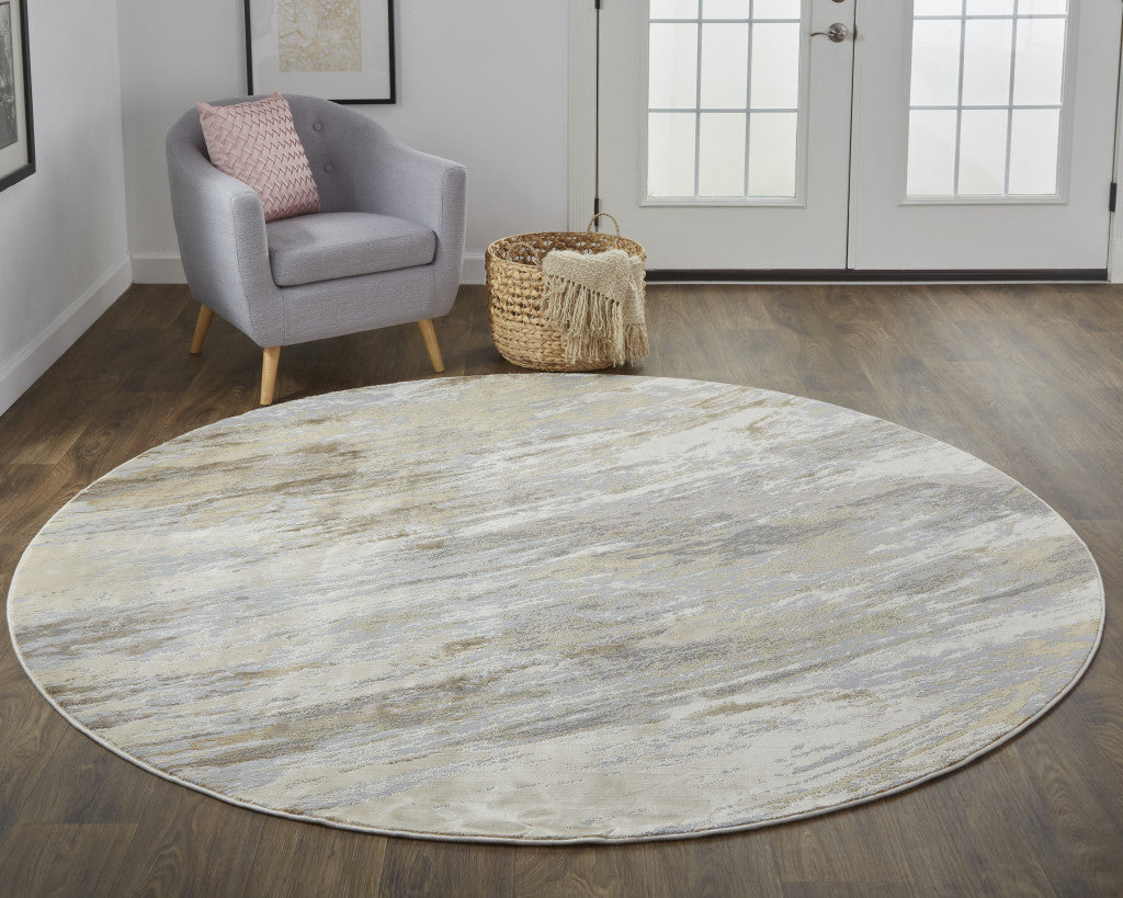 4' X 6' Ivory Tan And Brown Abstract Area Rug