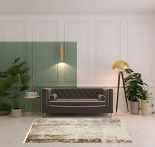 4' X 6' Tan Ivory And Gray Abstract Area Rug