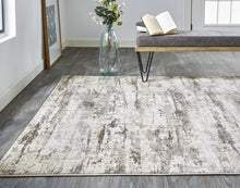 4' X 6' Ivory And Brown Abstract Area Rug