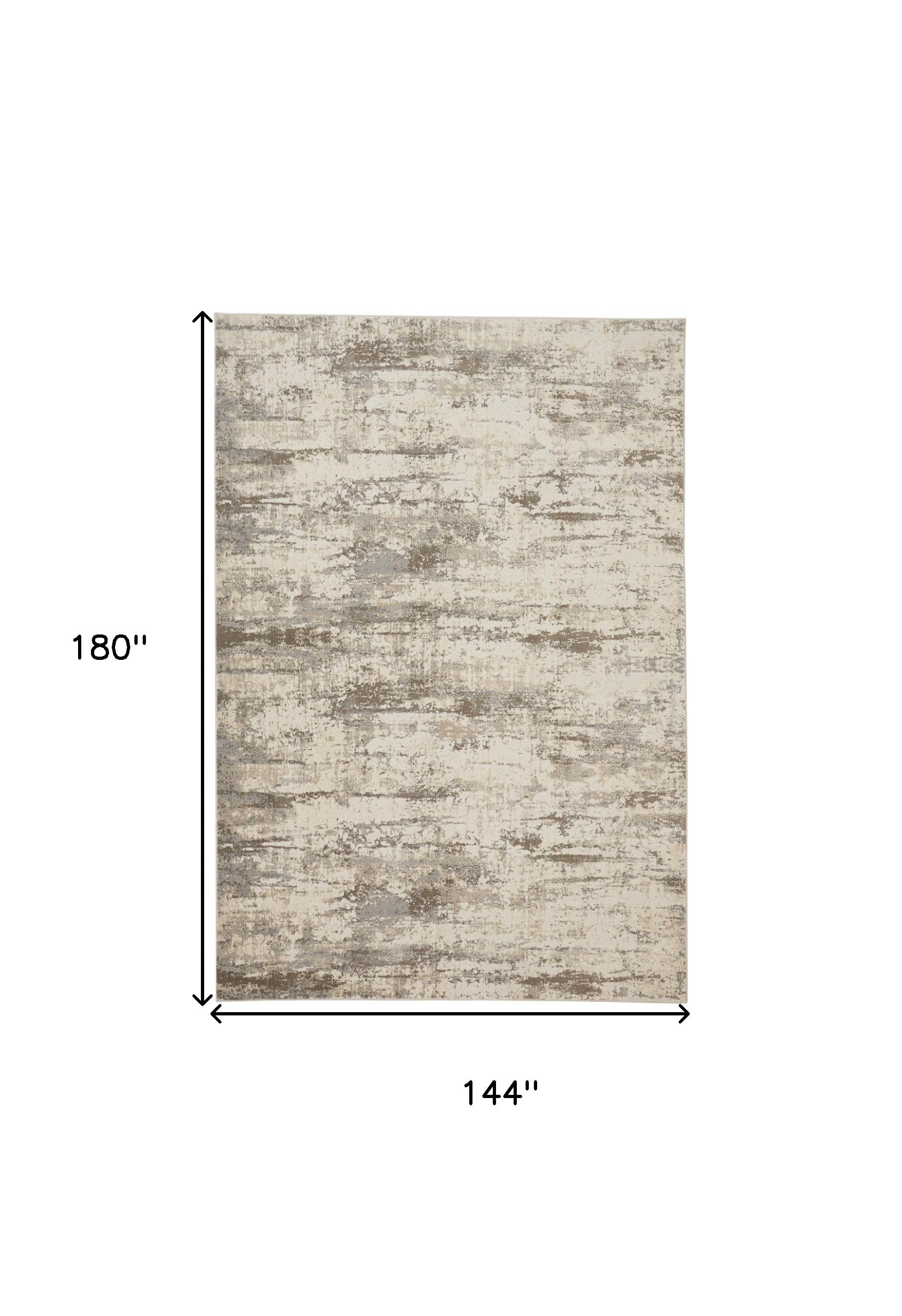 4' X 6' Ivory And Brown Abstract Area Rug