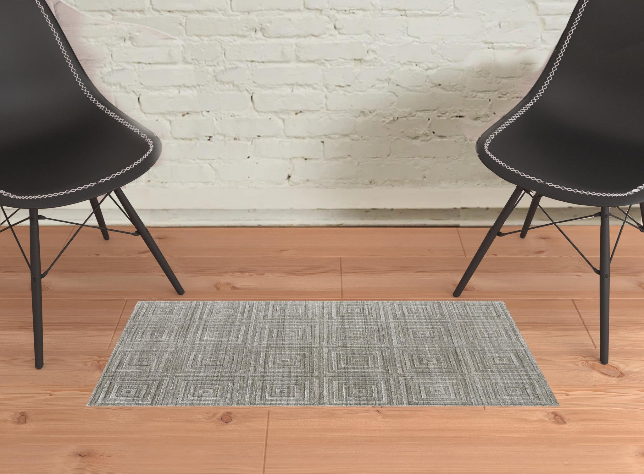 4' X 6' Gray And Silver Striped Hand Woven Area Rug