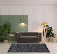 4' X 6' Gray And Silver Striped Hand Woven Area Rug