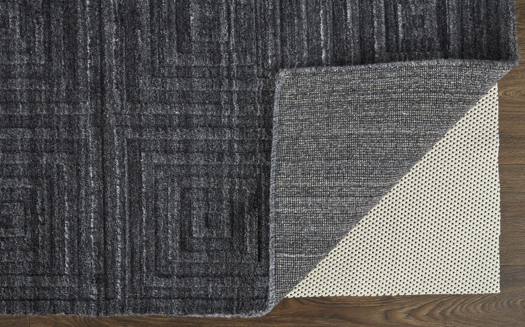 4' X 6' Gray And Silver Striped Hand Woven Area Rug