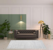 4' X 6' Gray And Silver Striped Hand Woven Area Rug