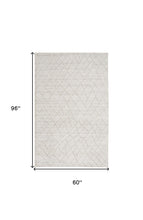 4' X 6' Ivory And Gray Striped Hand Woven Area Rug