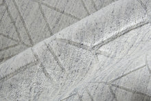 5' X 8' White And Silver Striped Hand Woven Area Rug