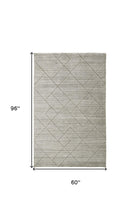4' X 6' Ivory And Silver Striped Hand Woven Area Rug