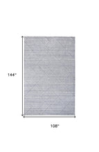 4' X 6' Ivory And Silver Striped Hand Woven Area Rug