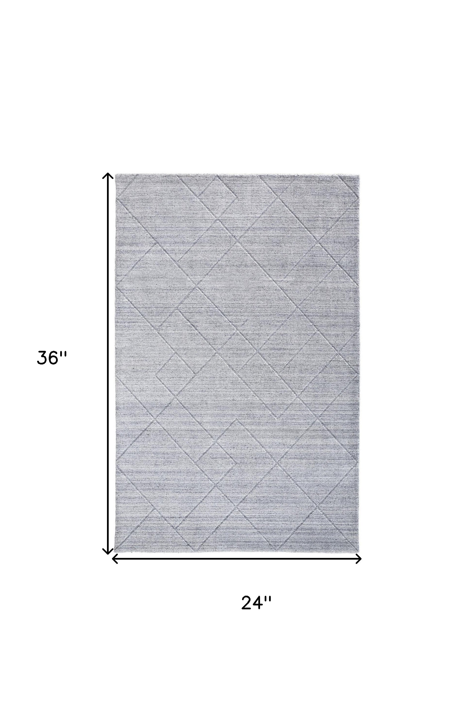 4' X 6' Ivory And Silver Striped Hand Woven Area Rug