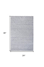 4' X 6' Ivory And Silver Striped Hand Woven Area Rug