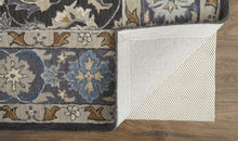 4' X 6' Taupe Blue And Ivory Wool Floral Tufted Handmade Area Rug