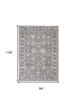 8' X 10' Taupe And Ivory Floral Power Loom Area Rug