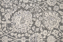 8' X 10' Taupe And Ivory Floral Power Loom Area Rug