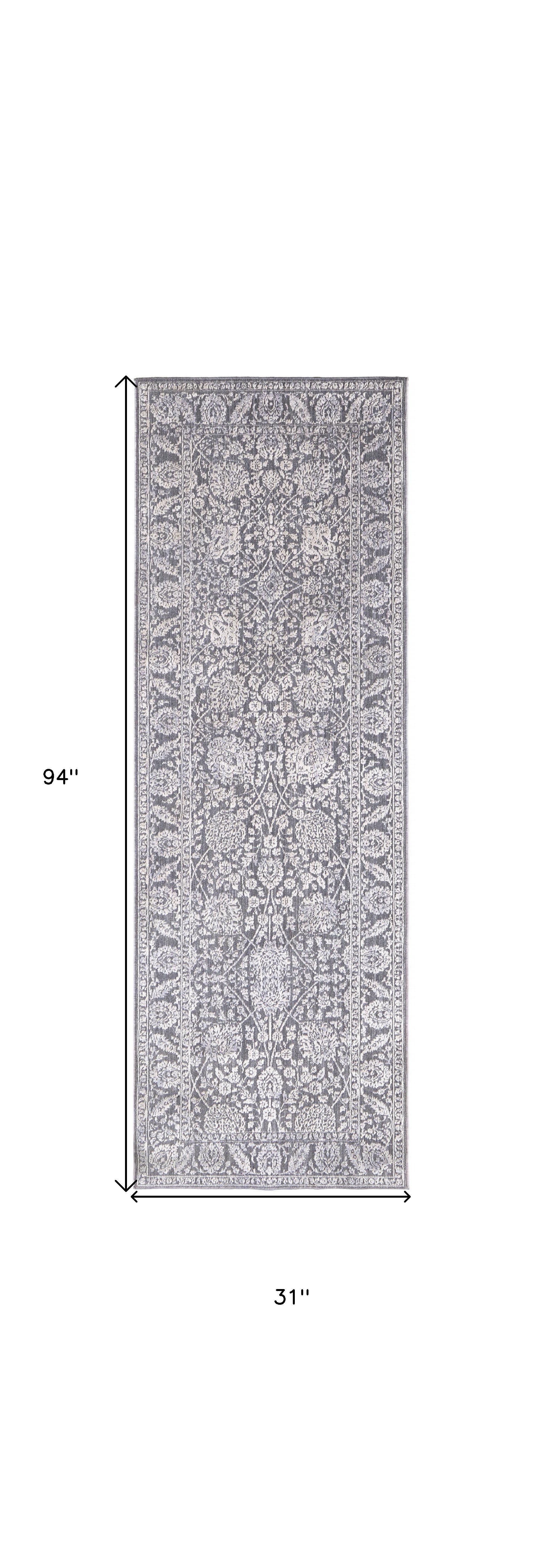 8' X 10' Taupe And Ivory Floral Power Loom Area Rug